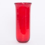 8 x 9cm Red Church Glass Candle