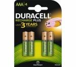 Duracell Plus AAA Pk4 Recharageble Battery 750MAH - 81364750