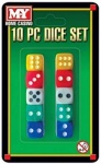 10pc Dice Set on Blistercard ''M.Y''