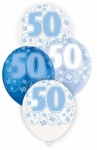 6 12'' Blue Glitz Balloons -50