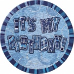 Blue Glitz 6'' Badge- Birthday