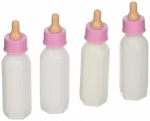 4 Baby Bottles 3.5''-pink Top