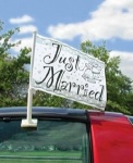 ''JUST MARRIED'' CAR FLAG 15''