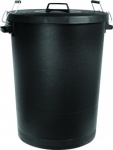110ltr. Black Dustbin With Metal Clips