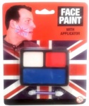 3 Colour Face Paint With Applicator - Red/White/Blue