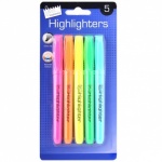 5 Bright chisel tip Highlighters