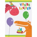 8 Dino Party Invitations