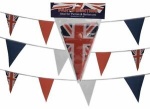 20' Union Jack Rayon Triangular Bunting with 12x8'' size 10 Flags