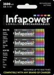 Infapower 4 x AA 2500MAH NIMH Rechargeable Battery